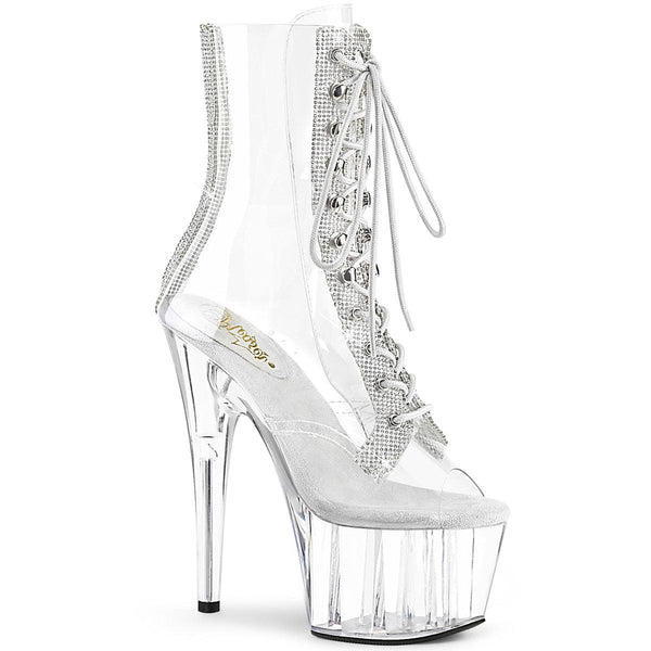 ADORE-1021C-2 Sexy Clear Bottom Platform Ankle Booties