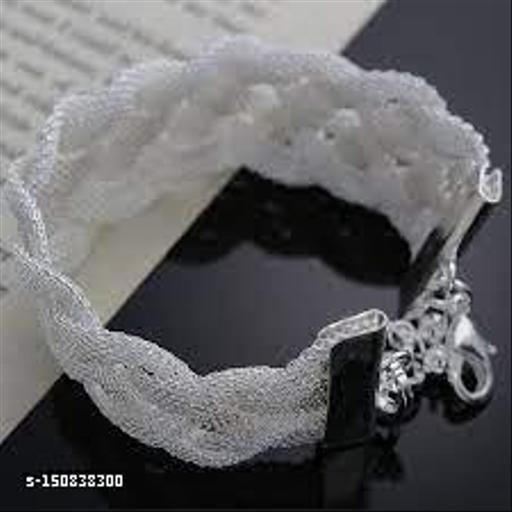 SILVER COLOUR CROSS MESH BRACELET FOR GIRLS/WOMEN CHARM ELEGANT BEAUTIFUL