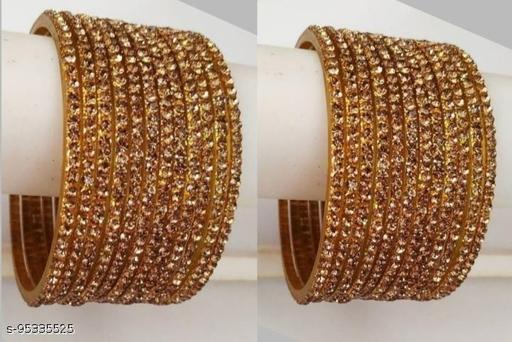 American diamonds stones work glass bangles set 1 pack of 24pcs for Bridal Ladies girls