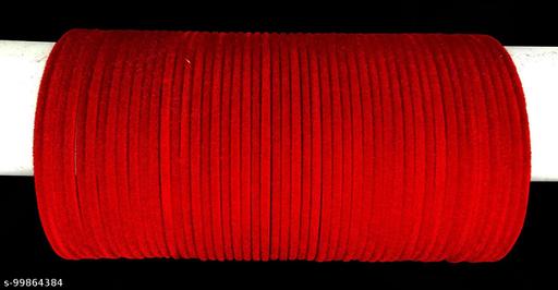 Velvet Beautiful Bangles Set for Women and Girls with Matching Color Occasion of Birthdays, Parties & Functions - (Pack of 36 Bangles) RED Valvet bangles