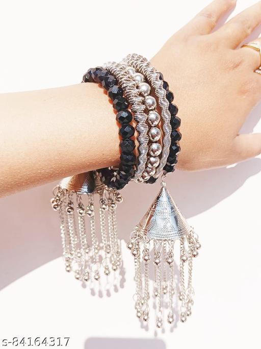 Metal Beads Silver Coated Bangle
