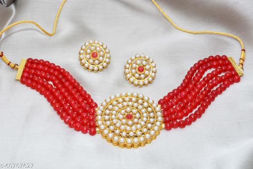 Red-Choker-Set-With-Earrings