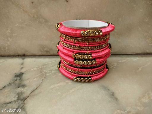 Metal Bangle Set with thread work