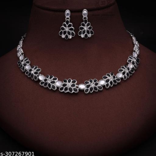 Bejewelify-Silver-l-Necklace-Jewellery-Set-with-Earrings-for-Women-and-girls
