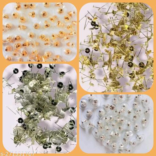 Silver And Golden Stud with Back Buttons Pack Of 100 [25 Pcs each]