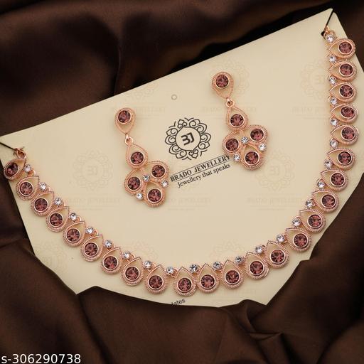 VORA-FASHION-RoseGold-Diamond-Choker-necklace-For-Women-and-Girls
