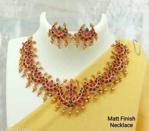 SHREE-ADINATH-CREATIONS-Fashion-Stylish-Gold-Tone-Traditional-South-Indian-Jewellery-Set-For-Girls-And-Women-|Classy-Wedding-Collection-For-Bride-And-Bridesmaid-II-Jewellry-Set-For-Women's-Festivasl-&-Wedding-Wear-Party-II-Designer-Handmade-South-Ind