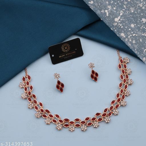 KEQE-Rose-Gold-Necklace-With-1-pair-Of-Earrings-For-Women-And-Girl