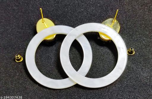 YEAHMOM Dazzling Stone Acrylic Textured Hoop Earrings For Women & Girls