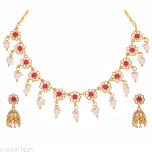 Anshra-Jewel-Rose-Gold-Plated-American-Diomand-Necklace-set-with-Earring-Jewellery-Set-for-Women-And-Girls