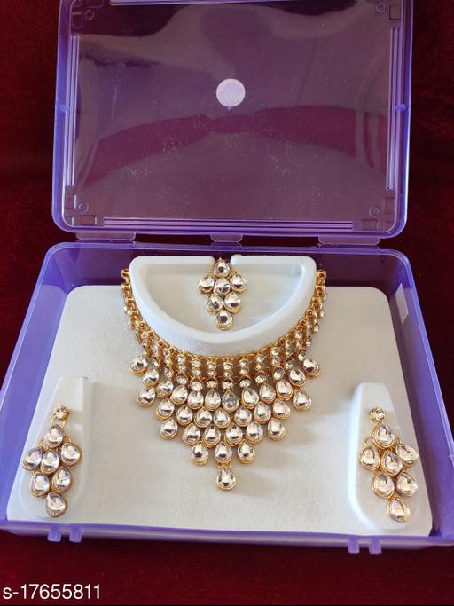 Gold-Plated-Designer-White-Diamond-Necklace