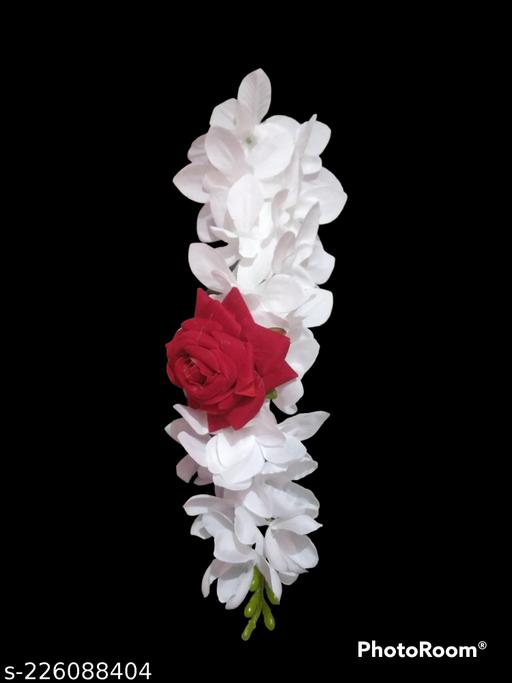 Artificial-Jasmine-Mogra-Flower-Hair-Gajra-Garland-Juda-Decoration-Phool-Gazra-Hair-Accessory-for-Girls-&-Women-with-Rose