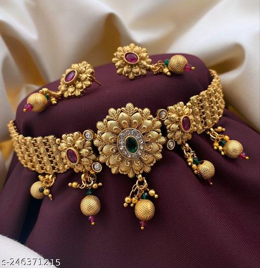 Fastival-Special-Look-Copper-Choker-&-Earrings-Set-For-Women-Special