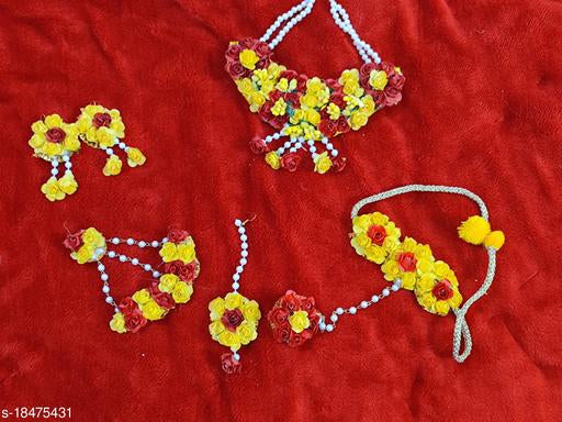 Balika-Vadhu-Beautiful-fashion-Yellow-Red-jewellery-Necklace;-Earrings-Maang-Tika-and-Bracelet-with-Ring-Pass-set-for-Women/Girls