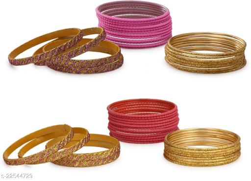 Somil Designer Combo Of 2 Color Metal Bangle Set, For Party And Daily Use, 24 Bangle Each Color