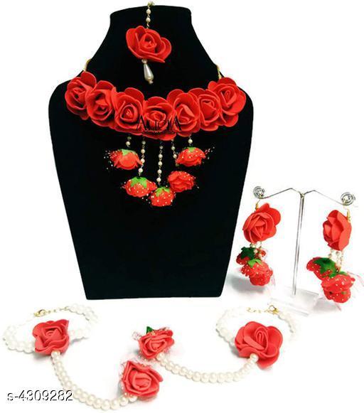 Trendy-Stylish-Artifical-FlowerThread-Women's-Jewellery-Set