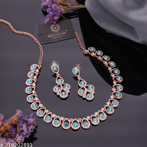 DR-FASHION-RoseGold-Diamond-Choker-necklace-For-Women-and-Girls