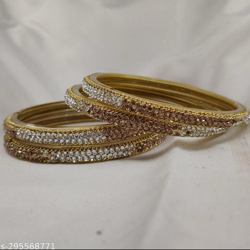 Women Zircon Glass Minimal Kada Set (Silver)