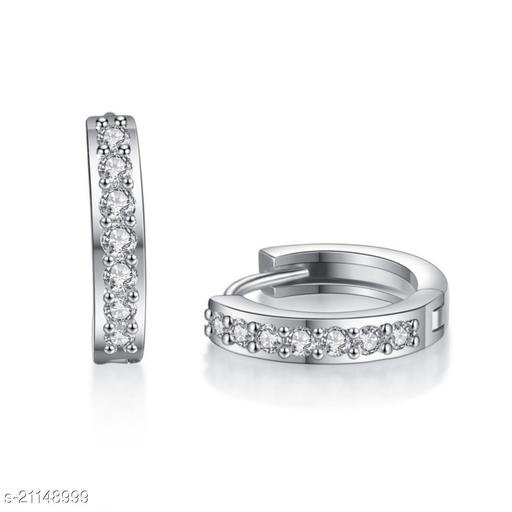 MYKI Gorgeous Diamond Earrings For Women & Girls Stainless Steel Hoop Earring