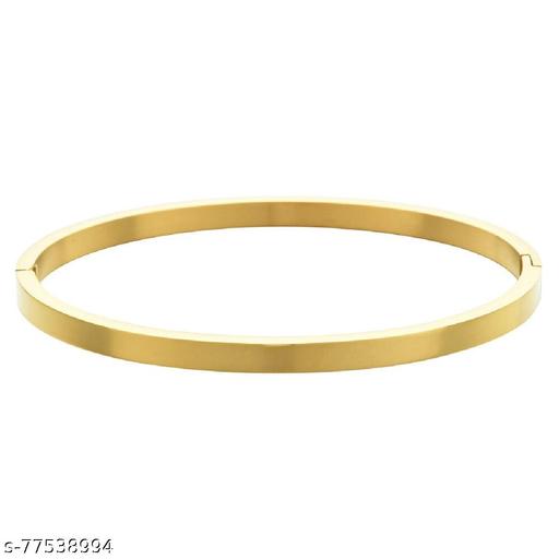 ZIVOM 4mm Matte Finish 316 Surgical Stainless Steel Gold Kada Bangle Bracelet Unisex