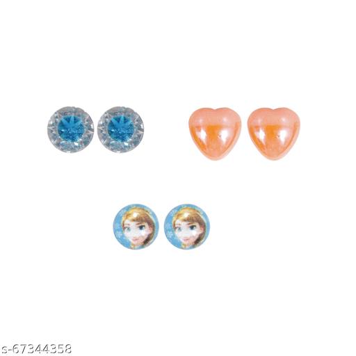 Shivarth Multicolor small Crystal & Heart Shape & Multi Color Round Shape Stud Earrings With Plastic Back for Girls and Women (Combo of 24 Pairs)