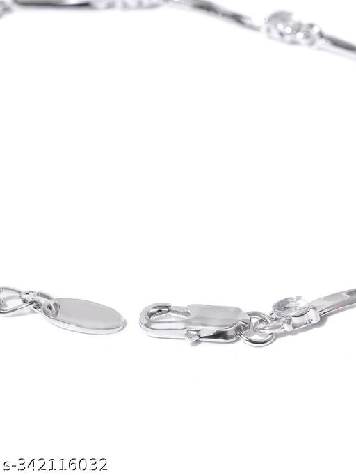 YouBella Women Silver-Plated Stone-Studded Link Bracelet