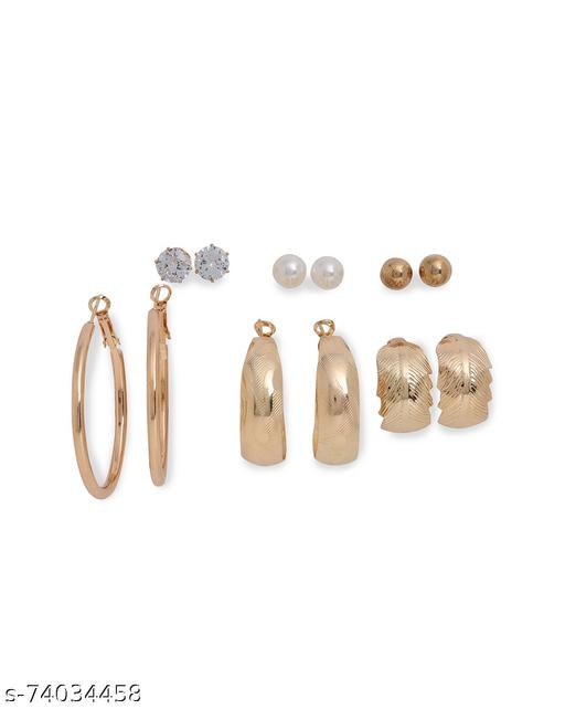 Pack of 3 Gold Plated Designer Earrings
