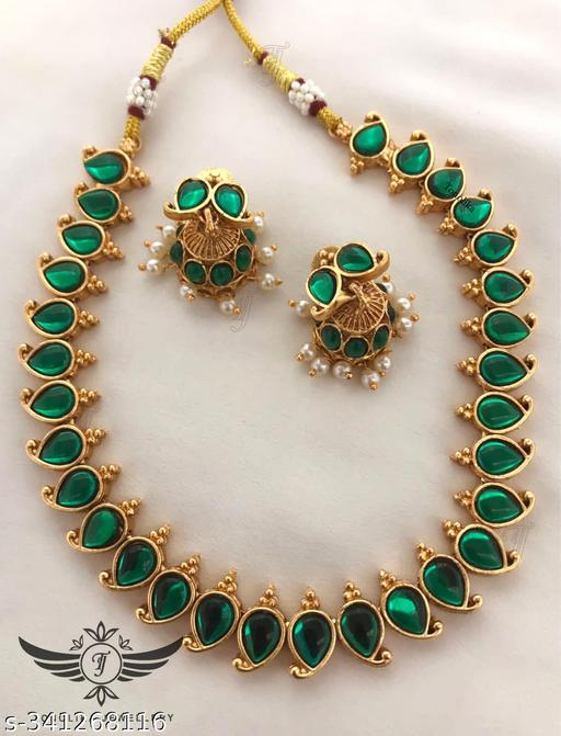 brass-Designer-Gold-plated-jewellery-set-for-women