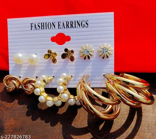 6 pairs faux pearl earrings