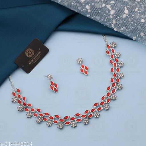 JD-SUPERSTORE-Silver-Necklace-With-1-pair-Of-Earrings-For-Women-And-Girl