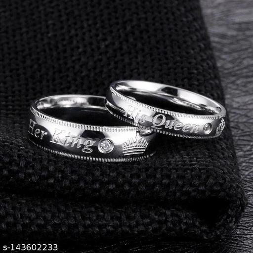 Valentine Gift Combo of Magnet Bracelet and Couple Rings for Men and Women