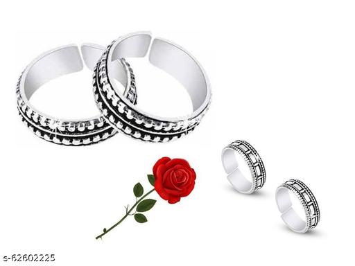 Oxidized Silver Adjustable 2 Pair of Toe Ring Bichiya Latest design