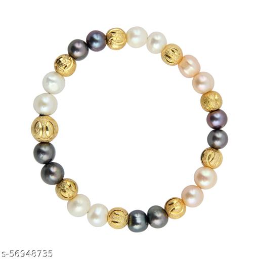 PearlzGallery Freshwater Pearl Stretchable Pearl Bracelet For Girls & Women