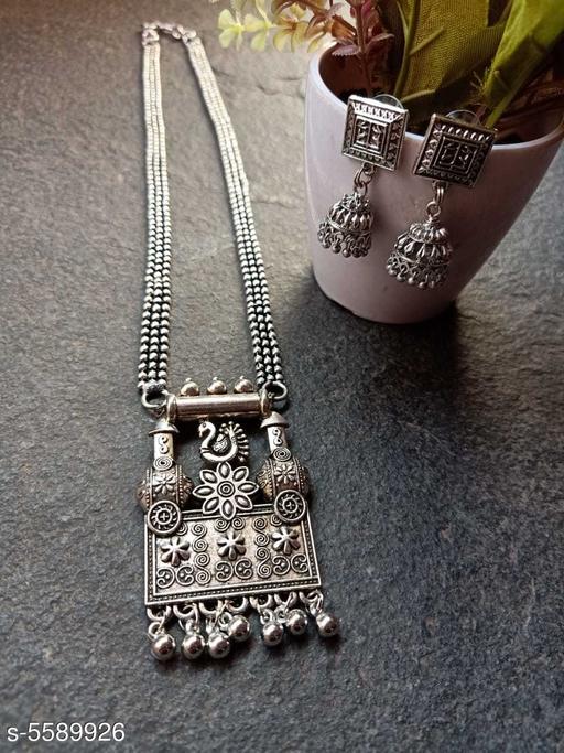 Women's-Oxidised-Silver-Jewellery-Set