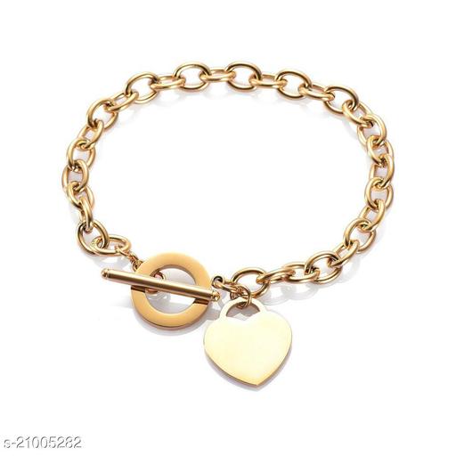 MYKI Exclusive LOVE LOCK Collection Silver link Bracelet For Women & Girls (Gold)