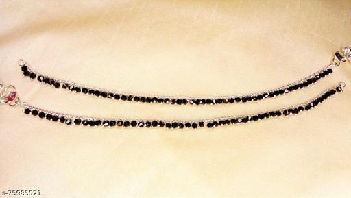 Silver Plated Anklets black color Payal for women & girls