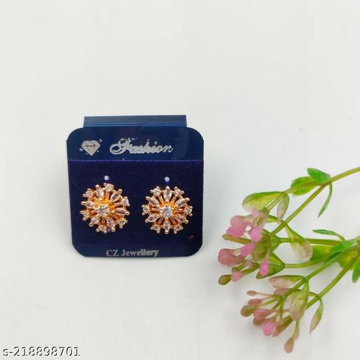 P. Rose Gold Minimal Earrings
