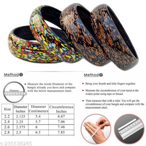 Latest Mix Zirconia Crystals Glass Kada Bangle Pack Of 4 for Women/Girls