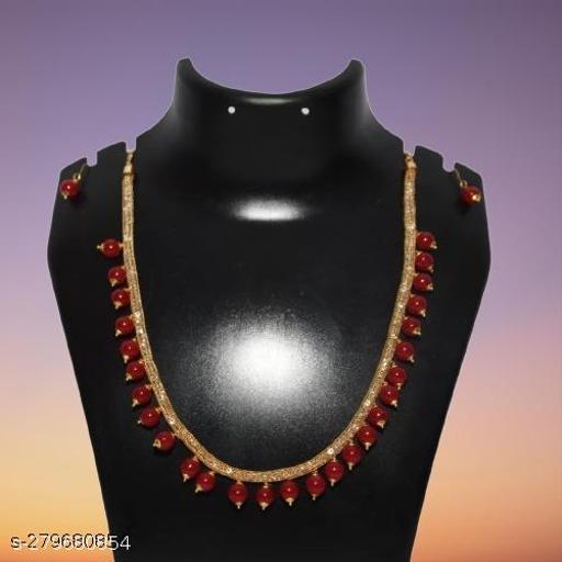 Exquisite-and-Opulent:-A-Stunning-Gold-Plated-Jewel-Set-with-Maroon-Beads-Gold-plated-Plated-Necklace-Set-for-a-Timeless