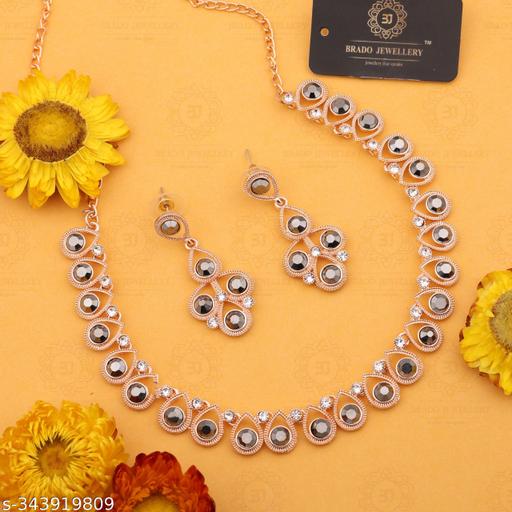 BR-Jewellery-Rose-Gold-Necklace-Jewellery-Set-with-Earrings-for-Women-and-girls