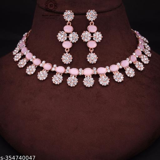 SIRAAZ-Trendy-and-Elegant-American-Diamond-Silver-Necklace,-a-New-Addition-Designed-for-Women-and-Girls