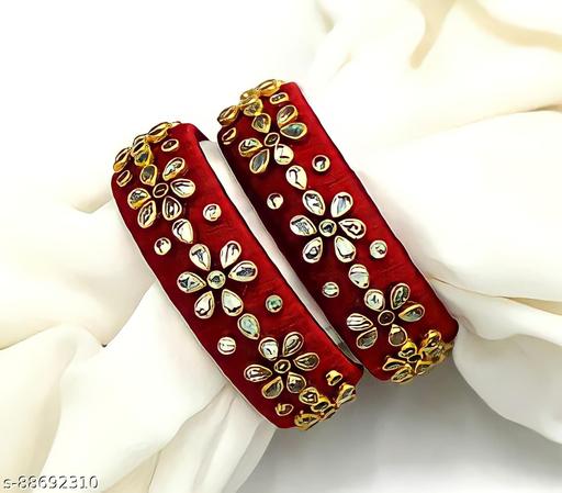 silk thread bangles , kundan bangles