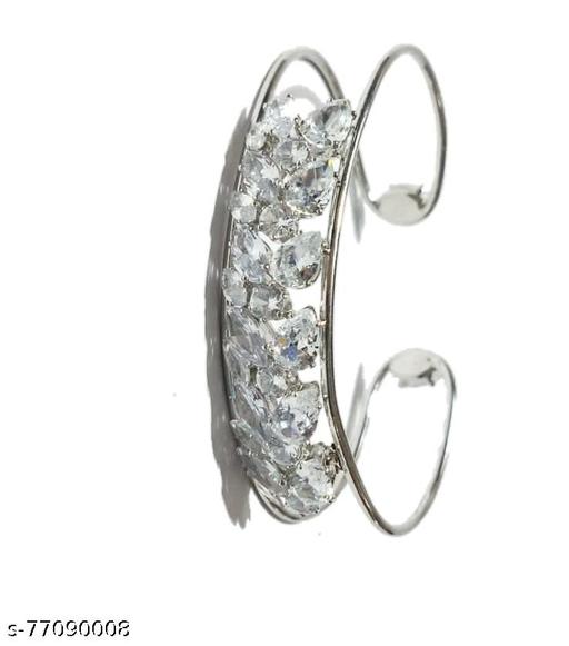 Muskan Jewellery silver plaated americal diamonds bracelet like kada for women and women