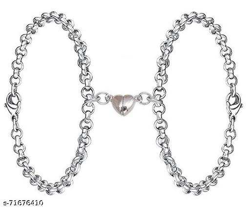 Utkarsh I Love You 2 Pcs Magnetic Valentines Day Special Mutual Attraction Broken Heart Shape Romantic Love Couples Friendship Promise 2 In 1 Duo Wrist Band Cuff Chain Bracelets