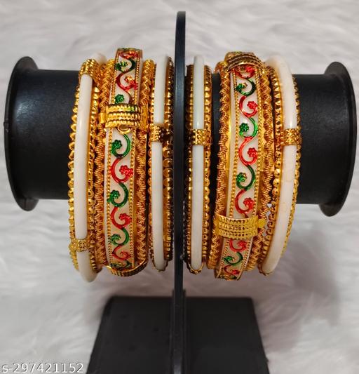 Pola Bangles Cream Color