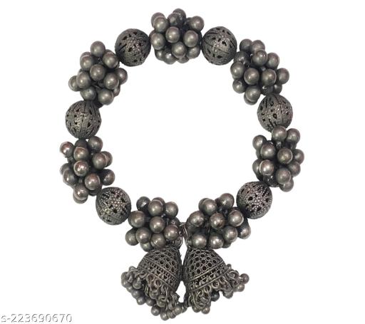 Total Fashion Afghani Jewellery Lookalike Brass Antique Oxidised Bangle Adjustable for Women &Girls