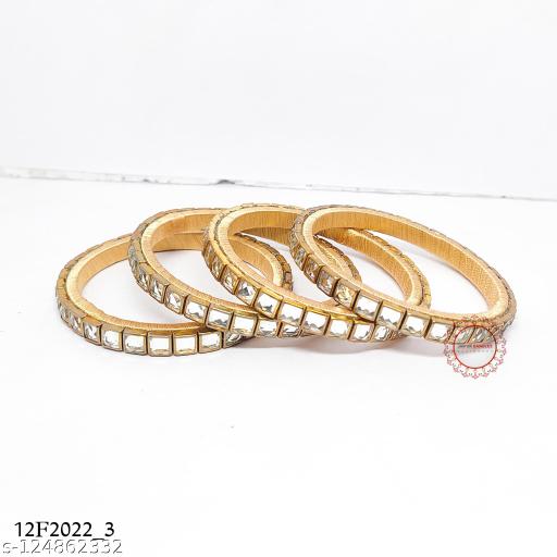 silk thread bangle golden color