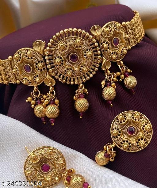 Choker-Nacklace-&-Earrings-Set-with-Jewellery-Set