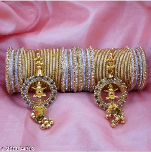 Metal zircon Bangle set (Pack of 68)