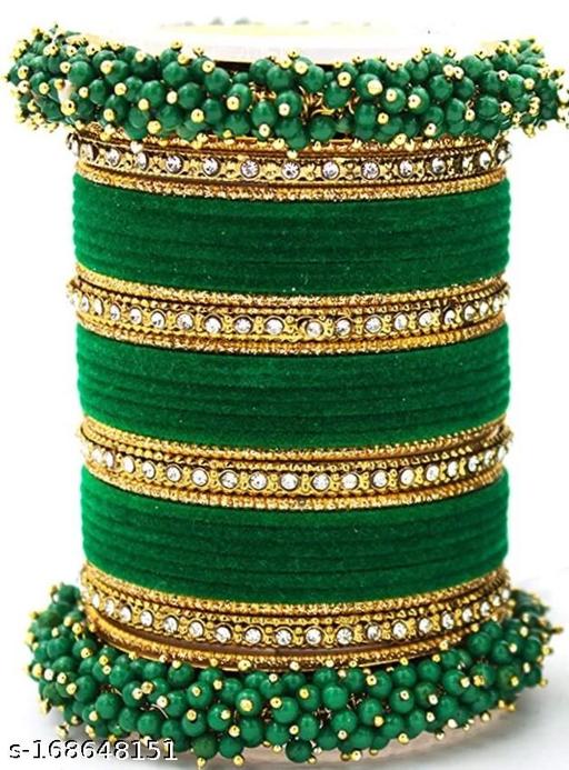 Unity Fashion Pearl Designer Ad Stones Bangles Set For Women & Girls